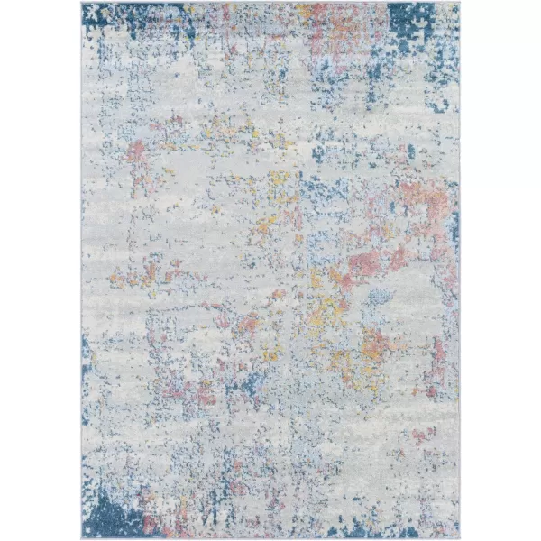 Artistic Weavers Arti Modern Abstract Area Rug67 SquareDark BlueAquaAquaCoral 9 x 12