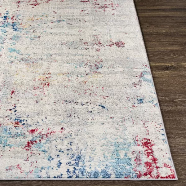 Artistic Weavers Arti Modern Abstract Area Rug67 SquareDark BlueAquaBlueDark Red 2 ft 7 in x 7 ft 3 in