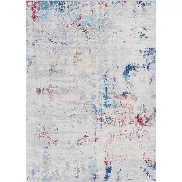 Artistic Weavers Arti Modern Abstract Area Rug67 SquareDark BlueAquaBlueDark Red 2 ft 7 in x 7 ft 3 in