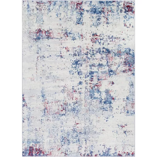 Artistic Weavers Arti Modern Abstract Area Rug67 SquareDark BlueAquaBlueGarnet 6 ft 7 in x 9 ft 6 in