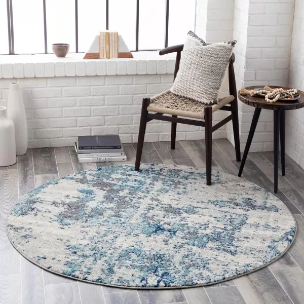 Artistic Weavers Arti Modern Abstract Area Rug67 SquareDark BlueAquaDark BlueAqua 7 ft 10 in Round