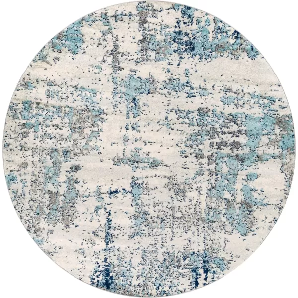 Artistic Weavers Arti Modern Abstract Area Rug67 SquareDark BlueAquaDark BlueAqua 7 ft 10 in Round