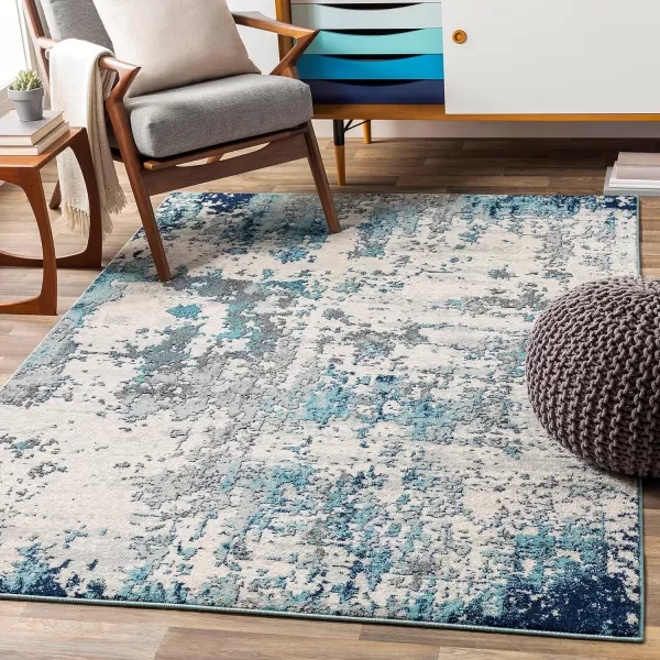 Artistic Weavers Arti Modern Abstract Area Rug67 SquareDark BlueAquaDark BlueAqua 7 ft 10 in x 10 ft 3 in