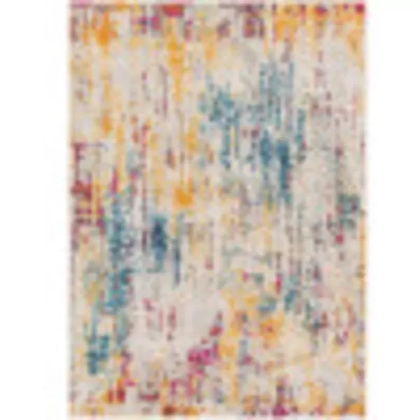 Artistic Weavers Arti Modern Abstract Area Rug67 SquareDark BlueAquaMulti Color 5 ft 3 in x 7 ft 1 in