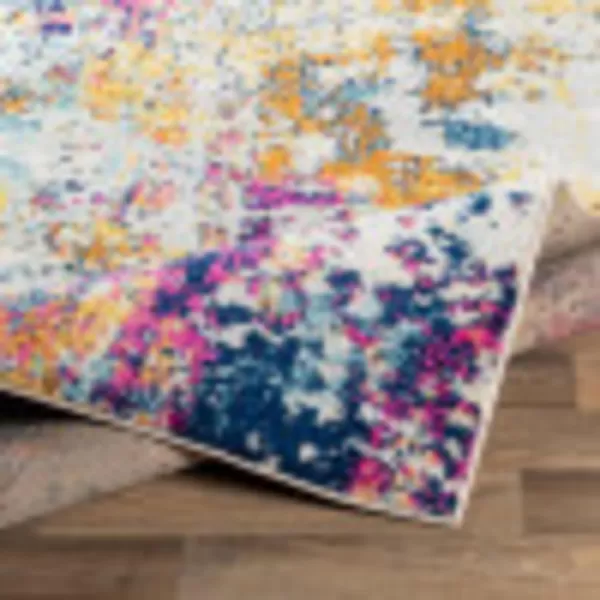 Artistic Weavers Arti Modern Abstract Area Rug67 SquareDark BlueAquaYellowPink 5 ft 3 in x 7 ft 3 in