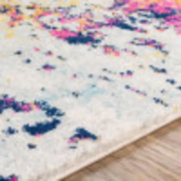 Artistic Weavers Arti Modern Abstract Area Rug67 SquareDark BlueAquaYellowPink 5 ft 3 in x 7 ft 3 in