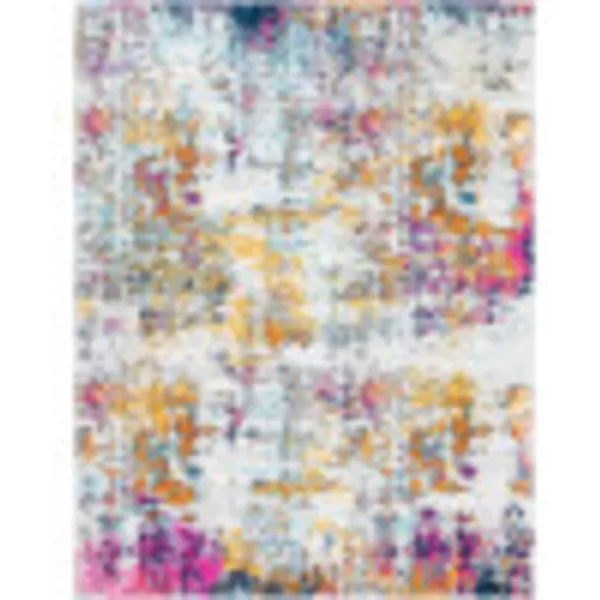 Artistic Weavers Arti Modern Abstract Area Rug67 SquareDark BlueAquaYellowPink 7 ft 10 in x 10 ft 3 in