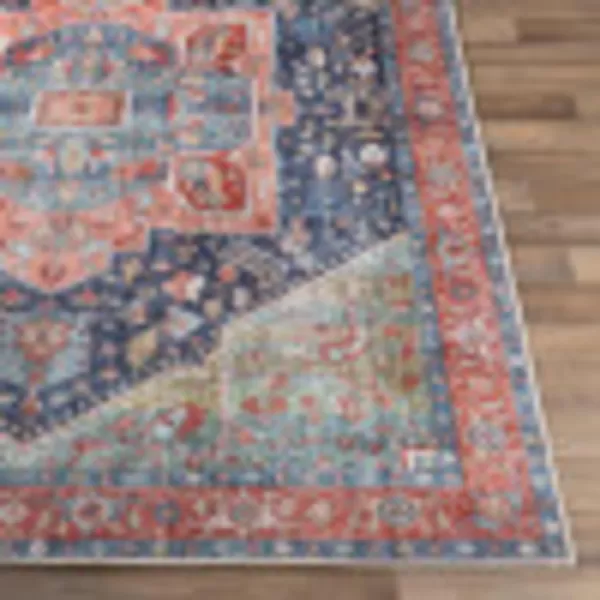 Artistic Weavers Audrey Vintage Medallion Washable Area Rug53 x 73PeachNavy2 x 211 PeachNavy