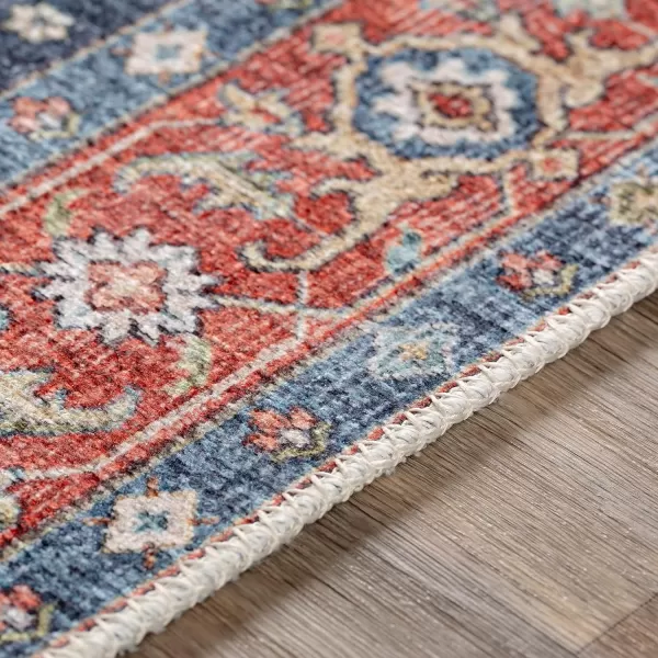 Artistic Weavers Audrey Vintage Medallion Washable Area Rug53 x 73PeachNavy27 x 14 PeachNavy