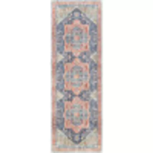 Artistic Weavers Audrey Vintage Medallion Washable Area Rug53 x 73PeachNavy27 x 14 PeachNavy