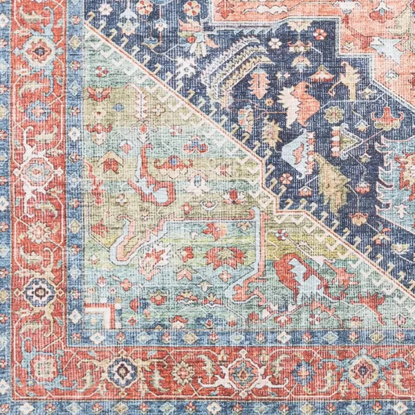 Artistic Weavers Audrey Vintage Medallion Washable Area Rug53 x 73PeachNavy27 x 16 PeachNavy