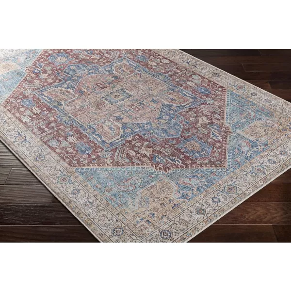 Artistic Weavers Audrey Vintage Medallion Washable Area Rug53 x 73PeachNavy27 x 710 Burnt OrangeDenim