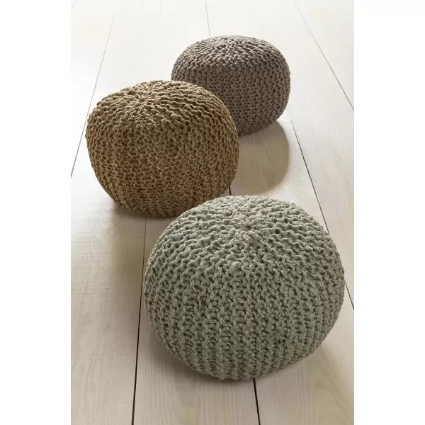 Artistic Weavers Berma Knitted Jute Round Pouf 14H x 20W x 20D GrayArtistic Weavers Berma Knitted Jute Round Pouf 14H x 20W x 20D Gray