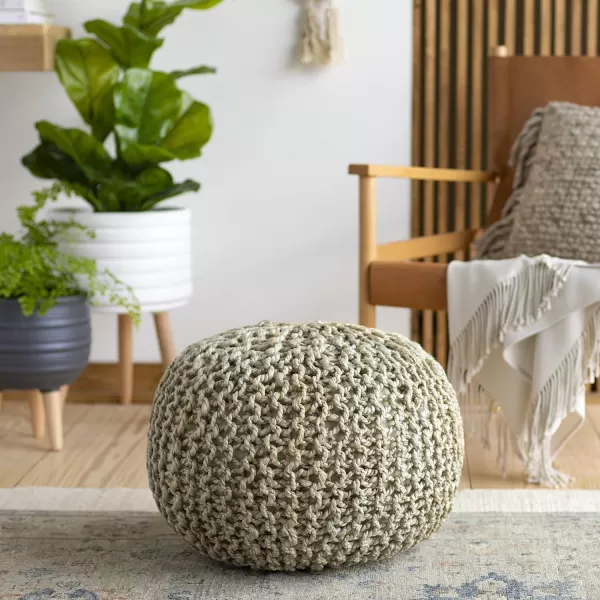 Artistic Weavers Berma Knitted Jute Round Pouf 14H x 20W x 20D SlateSlate