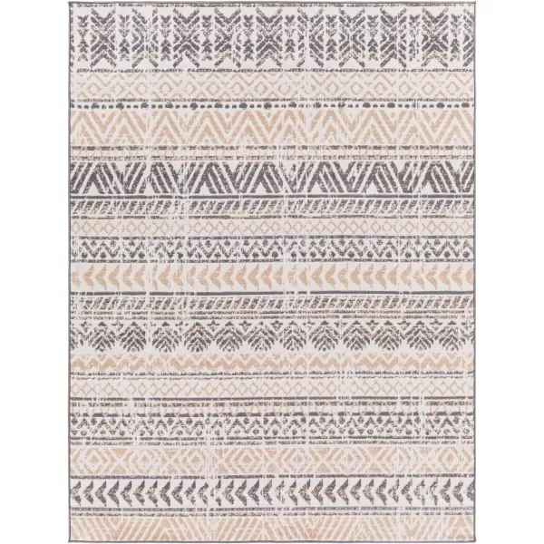 Artistic Weavers Bohemian Moroccan Olea Area Rug 5 ft 3 in x 7 ft ButterGrayButterGray 6 ft 7 in x 9 ft