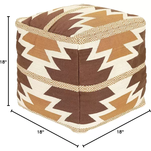 Artistic Weavers Brady Rustic Pouf H W x 18 D BrownArtistic Weavers Brady Rustic Pouf H W x 18 D Brown