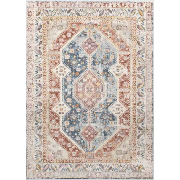 Artistic Weavers Brogan Vintage Rustic Area Rug53 x 73BlueRustBlueRust 5 ft 3 in x 7 ft 3 in