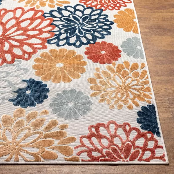 Artistic Weavers Cabo Floral Outdoor Area Rug 52 x 7 Orange65 x 9 Orange