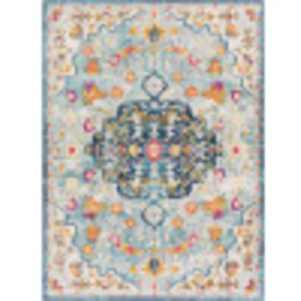 Artistic Weavers Carldale Vintage Medallion Area Rug67 x 9PinkLight Blue 5 ft 3 in x 7 ft 1 in