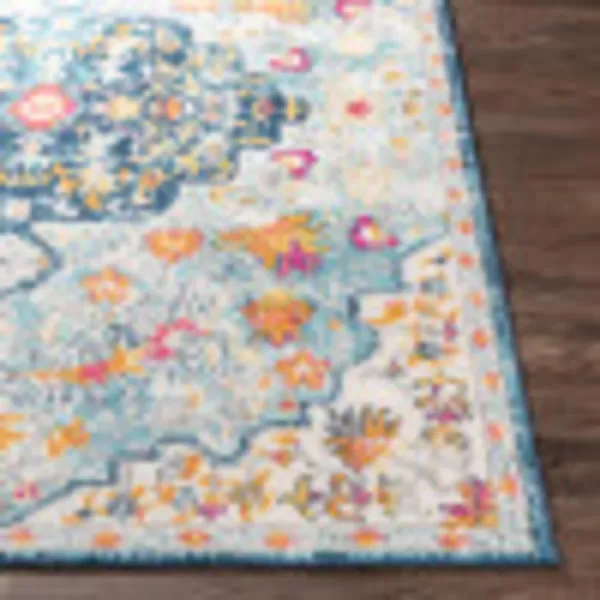 Artistic Weavers Carldale Vintage Medallion Area Rug67 x 9PinkLight Blue 5 ft 3 in x 7 ft 1 in