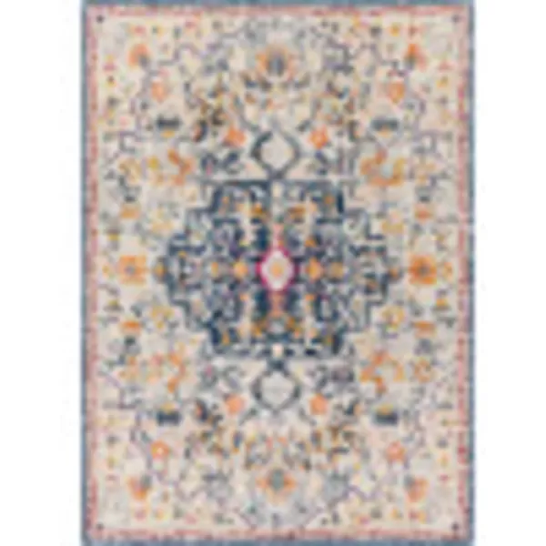 Artistic Weavers Carldale Vintage Medallion Area Rug67 x 9PinkNavyBeige 5 ft 3 in x 7 ft 1 in