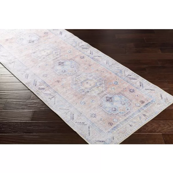 Artistic Weavers Caroline Vintage Bohemian Runner Area Rug 27 x 10 CamelSage27 x 10 BlushBright Blue