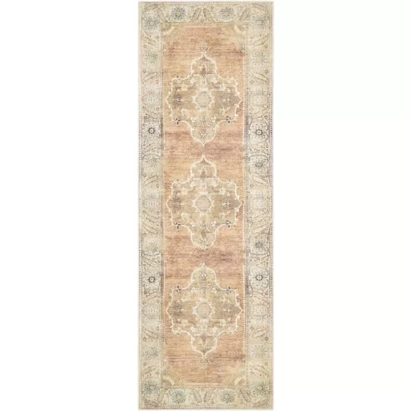 Artistic Weavers Caroline Vintage Bohemian Runner Area Rug 27 x 10 CamelSage27 x 10 CamelSage