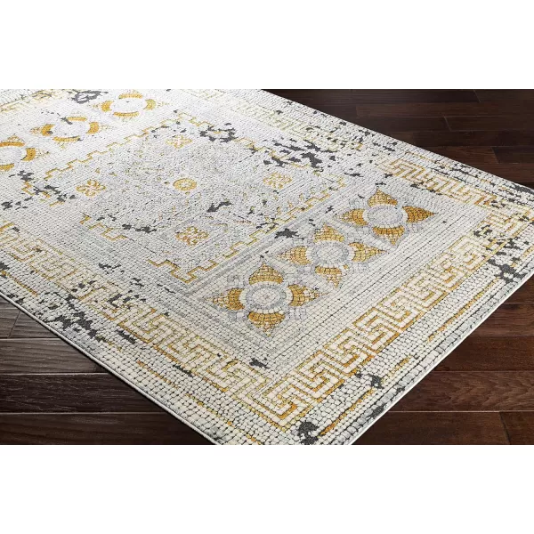 Artistic Weavers Carys BlueGray Updated Traditional 67 x 96 Area Rug Mustard111 x 211 Mustard