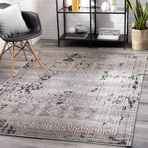 Artistic Weavers Carys BlueGray Updated Traditional 67 x 96 Area Rug Mustard77 x 102 Mauve