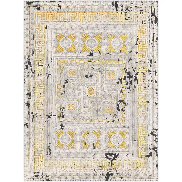 Artistic Weavers Carys BlueGray Updated Traditional 67 x 96 Area Rug Mustard77 x 102 Mustard