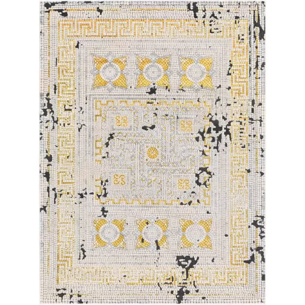 Artistic Weavers Carys BlueGray Updated Traditional 67 x 96 Area Rug Mustard811 x 124 Mustard