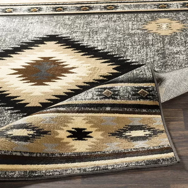 Artistic Weavers Celtia Area Rug 53 x 79 Charcoal and Dark Gray110 x 211 Black and Tan