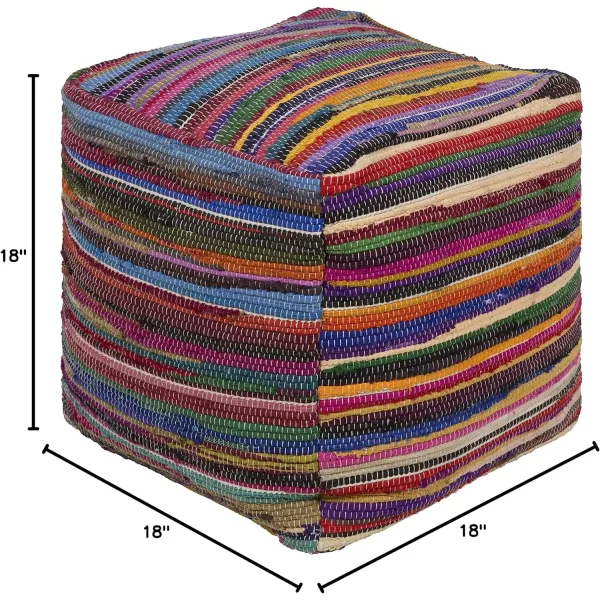 Artistic Weavers Chama Handwoven Pouf 18 H x 18 W x 18 D RainbowArtistic Weavers Chama Handwoven Pouf 18 H x 18 W x 18 D Rainbow