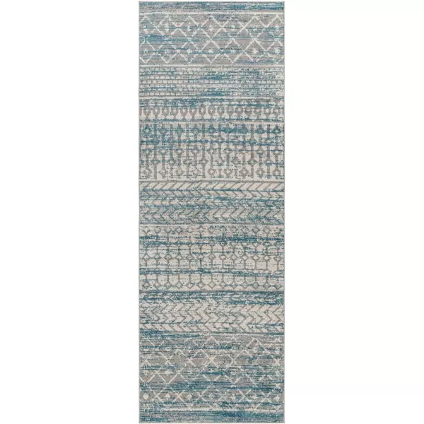 Artistic Weavers Chester Boho Moroccan Washable Area Rug 53 x 7 Light Grey27 x 73 NavyMulti