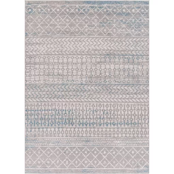 Artistic Weavers Chester Boho Moroccan Washable Area Rug 53 x 7 Light Grey53 x 7 BlueGrey