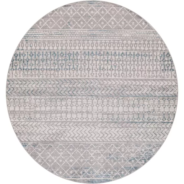 Artistic Weavers Chester Boho Moroccan Washable Area Rug 53 x 7 Light Grey67 Round BlueGrey