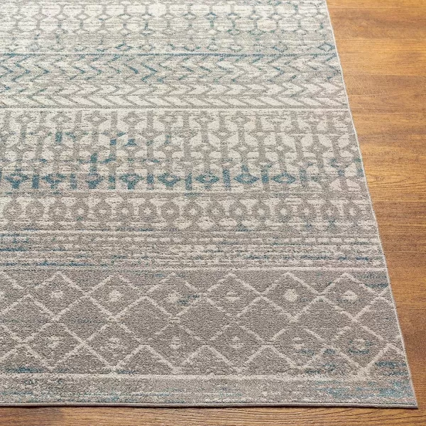 Artistic Weavers Chester Boho Moroccan Washable Area Rug 53 x 7 Light Grey67 Round BlueGrey