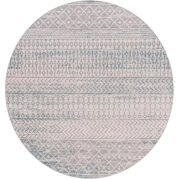 Artistic Weavers Chester Boho Moroccan Washable Area Rug 53 x 7 Light Grey67 Round Light Grey