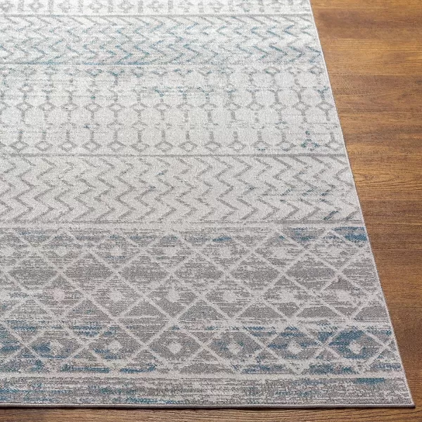 Artistic Weavers Chester Boho Moroccan Washable Area Rug 53 x 7 Light Grey67 Round Light Grey