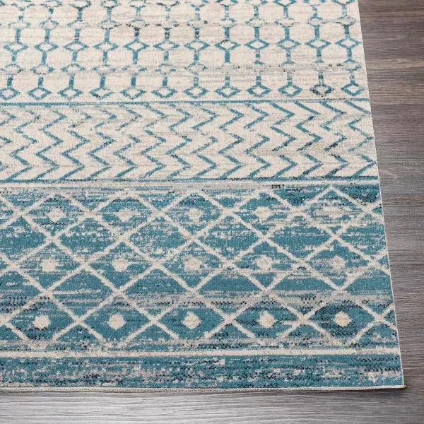 Artistic Weavers Chester Boho Moroccan Washable Area Rug 53 x 7 Light Grey67 Round NavyMulti