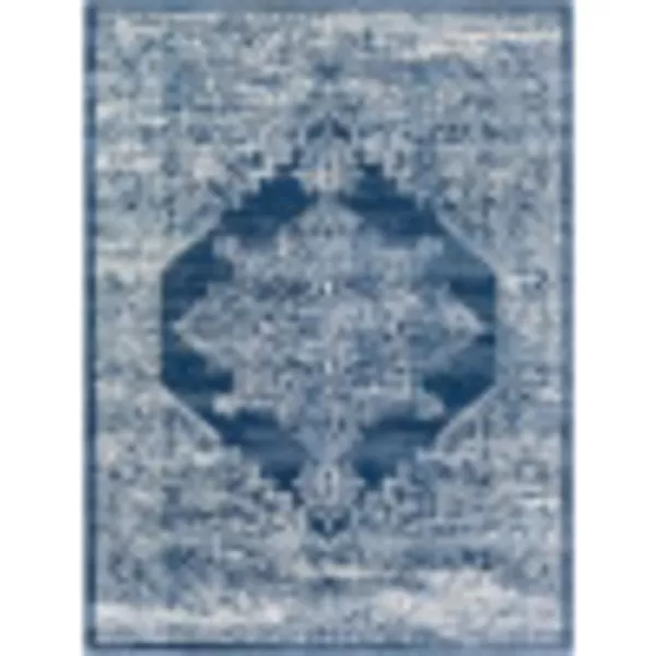 Artistic Weavers Dallas Vintage Medallion Area Rug1110 x 15White53 x 71 Dark Blue