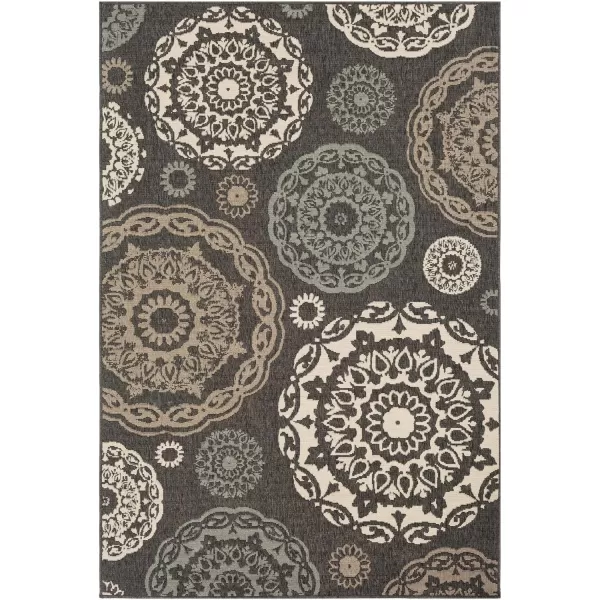 Artistic Weavers Danae Medallion Outdoor Area Rug810 SquareTealDenimBlackSeafoam 25 x 45