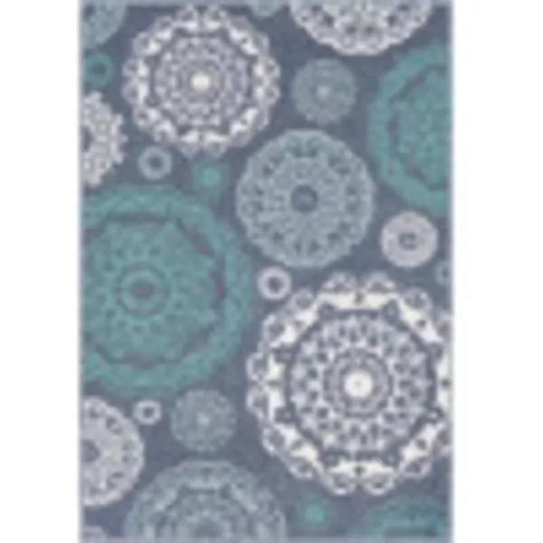 Artistic Weavers Danae Medallion Outdoor Area Rug810 SquareTealDenimBlue 53 x 77