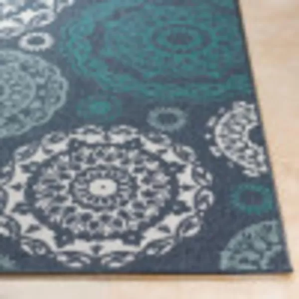 Artistic Weavers Danae Medallion Outdoor Area Rug810 SquareTealDenimDenim 25 x 45