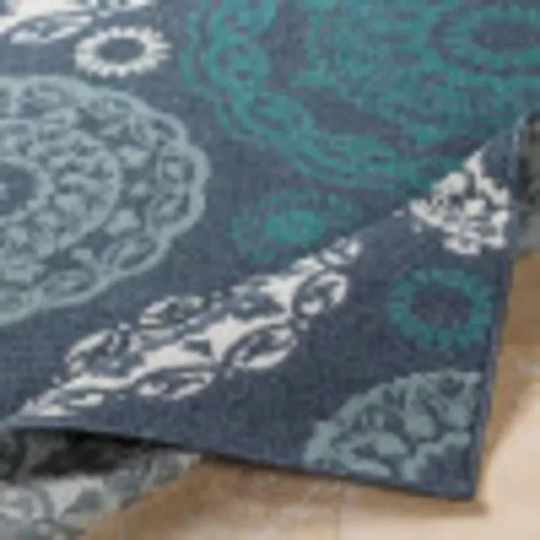 Artistic Weavers Danae Medallion Outdoor Area Rug810 SquareTealDenimDenim 37 x 57