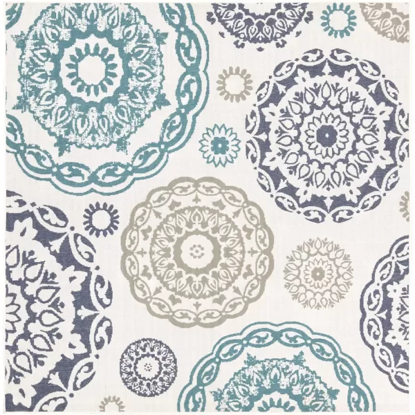 Artistic Weavers Danae Medallion Outdoor Area Rug810 SquareTealDenimTealDenim 810 Square