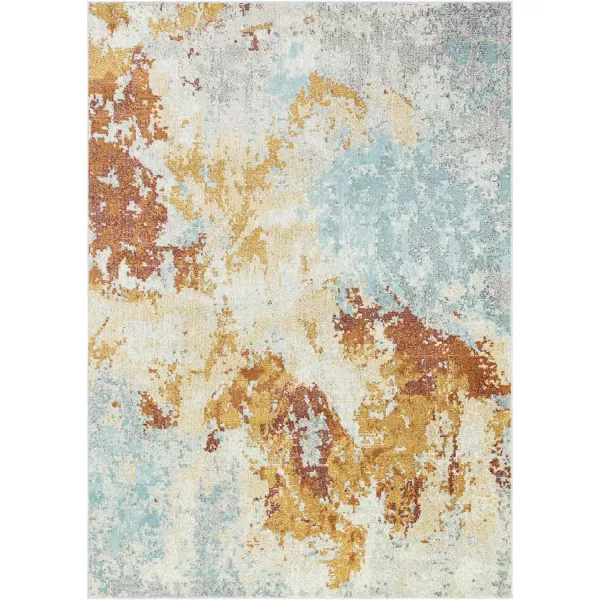 Artistic Weavers Danu Outdoor Modern Abstract Area Rug 53 x 73 NavyPale Blue53 x 73 Burnt OrangePale Blue