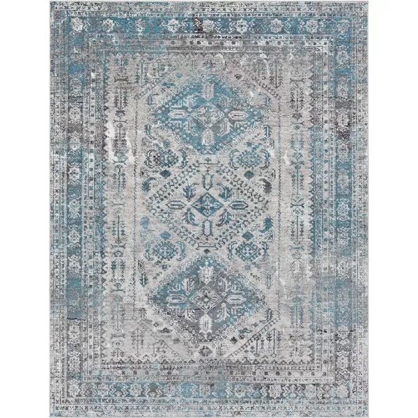 Artistic Weavers Desta Vintage Oriental Area Rug67 SquareBlueWhite10 x 14 BlueGrey