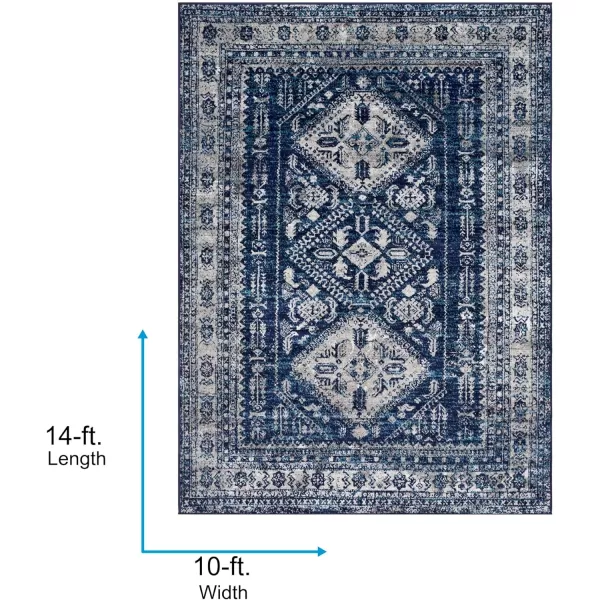 Artistic Weavers Desta Vintage Oriental Area Rug67 SquareBlueWhite10 x 14 Navy