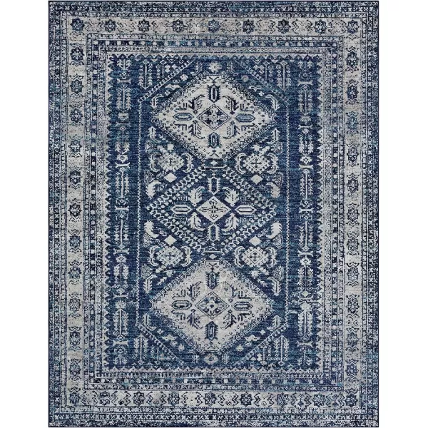 Artistic Weavers Desta Vintage Oriental Area Rug67 SquareBlueWhite10 x 14 Navy